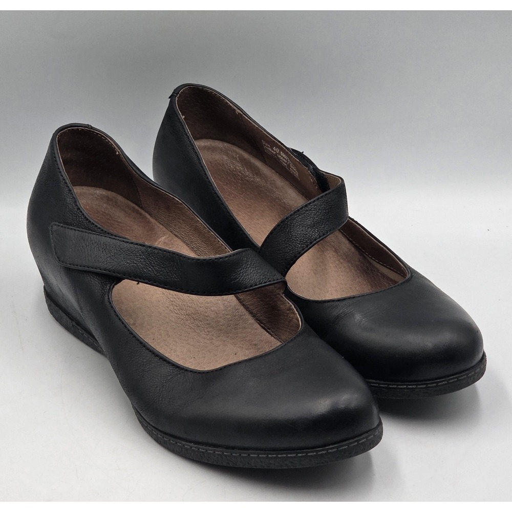 Dansko Lanie Mary Jane Wedge Black Burnished Nubuck Women's 9.5-10 40